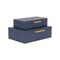 Contemporary Home Living Handcrafted Faux Shagreen Decorative Boxes - 11.75" - Navy Blue and Gold - Set of 2